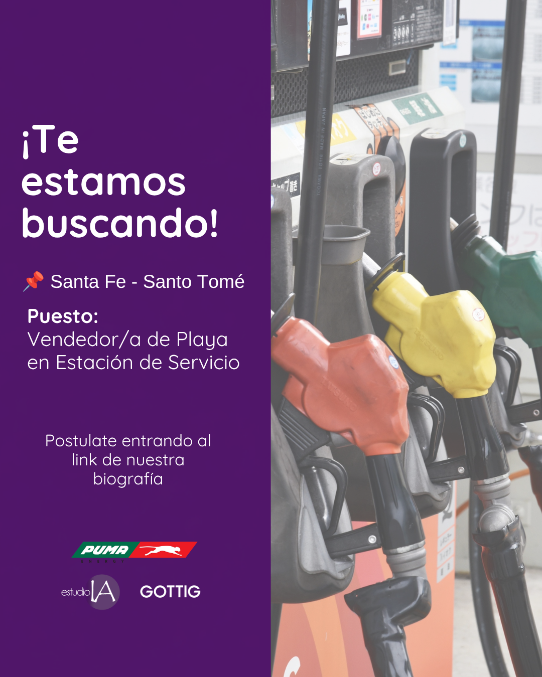 Vendedor/a de Playa en Estación de Servicio